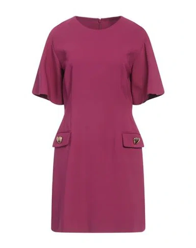 Moschino Woman Mini Dress Magenta Size 12 Viscose, Elastane In Pink