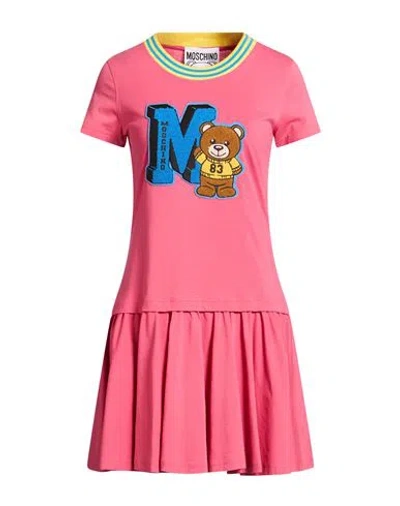 Moschino Woman Mini Dress Magenta Size 4 Cotton In Pink