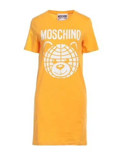 Moschino Woman Mini Dress Ocher Size 4 Cotton In Yellow
