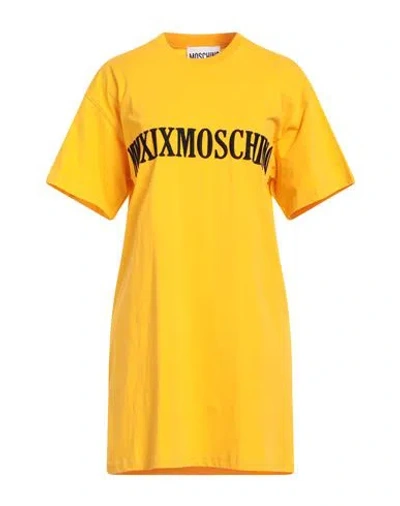 Moschino Woman Mini Dress Ocher Size 4 Cotton In Gray