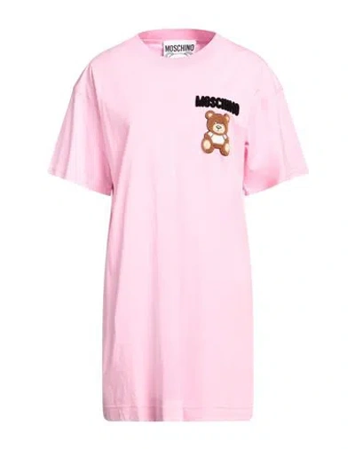 MOSCHINO MOSCHINO WOMAN MINI DRESS PINK SIZE 8 COTTON, POLYAMIDE, PVC - POLYVINYL CHLORIDE, GLASS