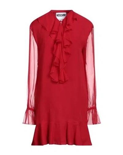 Moschino Woman Mini Dress Red Size 10 Silk