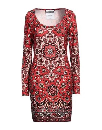 Moschino Woman Mini Dress Red Size 8 Viscose, Polyamide