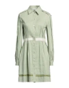 Moschino Woman Mini Dress Sage Green Size 8 Lyocell, Linen, Cotton, Elastane