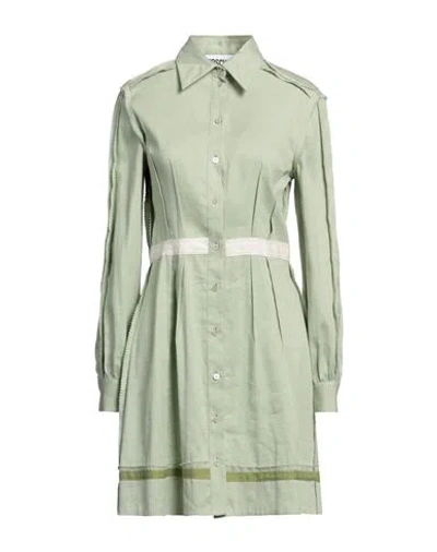 Moschino Woman Mini Dress Sage Green Size 8 Lyocell, Linen, Cotton, Elastane