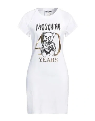 Moschino Teddy Bear-motif Cotton T-shirt Dress In White