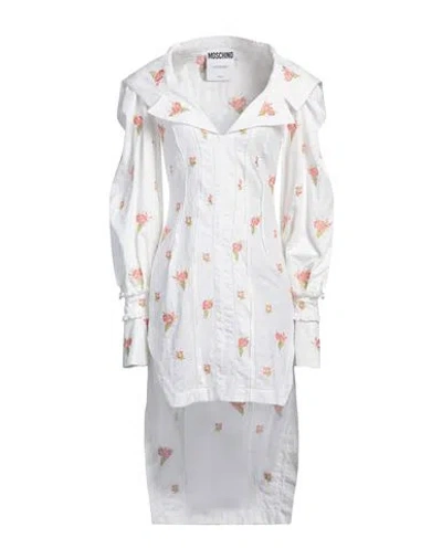 Moschino Woman Mini Dress White Size 10 Cotton, Acetate, Silk, Polyamide