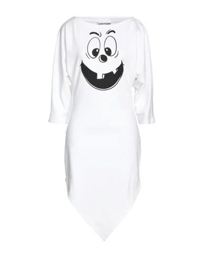 Moschino Woman Mini Dress White Size 10 Cotton, Elastane