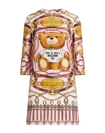 Moschino Woman Mini Dress White Size 12 Silk In Multi