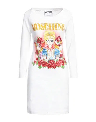 Moschino Woman Mini Dress White Size 6 Cotton, Elastane