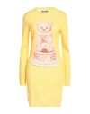Moschino Woman Mini Dress Yellow Size 8 Virgin Wool In Yellow