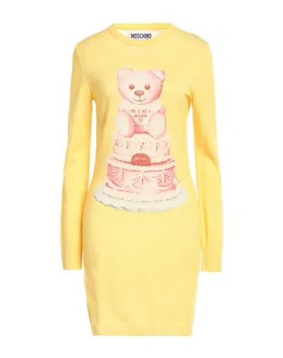 Moschino Woman Mini Dress Yellow Size 8 Virgin Wool