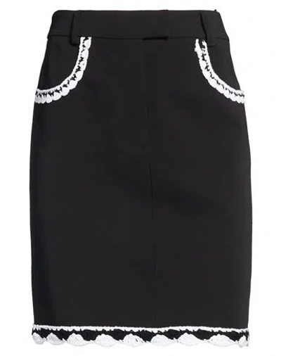 Moschino Woman Mini Skirt Black Size 14 Viscose, Elastane