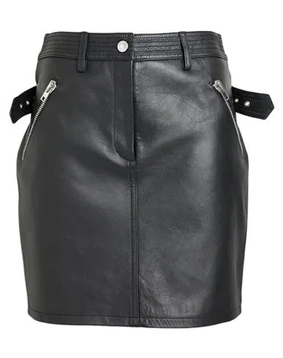 Moschino Woman Mini Skirt Black Size 8 Sheepskin