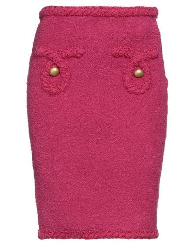 Moschino Woman Mini Skirt Fuchsia Size 6 Cotton, Polyamide, Elastane In Brown