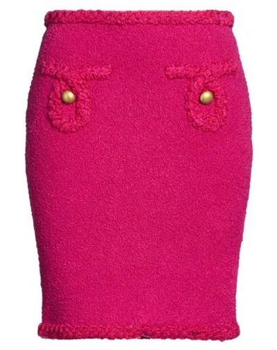 Moschino Woman Mini Skirt Fuchsia Size 8 Cotton, Polyamide, Elastane In Pink