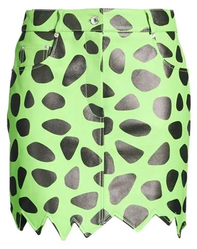 Moschino Woman Mini Skirt Green Size 2 Sheepskin