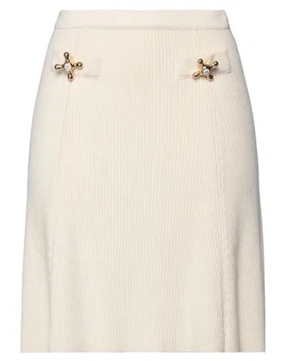 Moschino Woman Mini Skirt Ivory Size 10 Virgin Wool In White