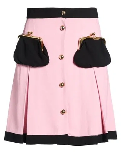 Moschino Woman Mini Skirt Pink Size 8 Viscose, Virgin Wool In Multi