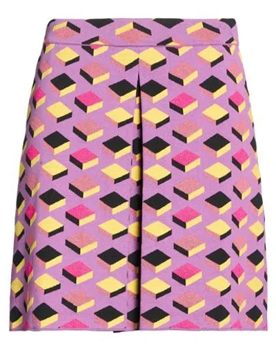 Moschino Woman Mini Skirt Purple Size 10 Cotton