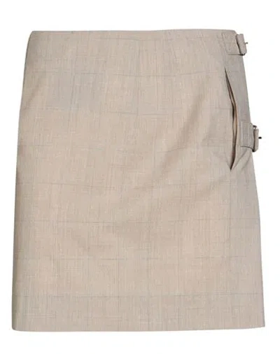 Moschino Woman Mini Skirt Taupe Size 4 Virgin Wool In Gray