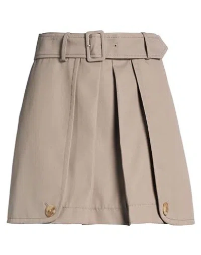 Moschino Woman Mini Skirt Taupe Size 8 Polyester, Cotton In Brown