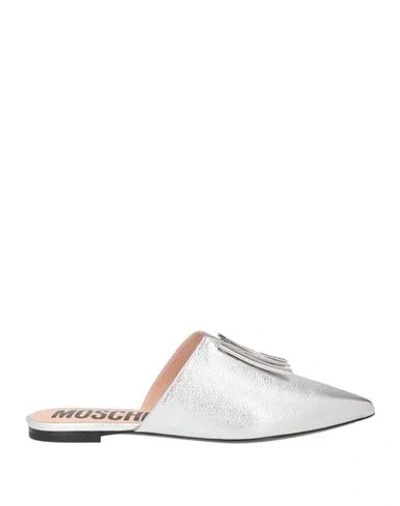 Moschino Woman Mules & Clogs Silver Size 7 Leather