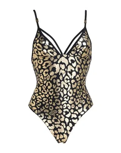 Moschino Woman One-piece Swimsuit Gold Size 12 Polyamide, Elastane, Polyurethane