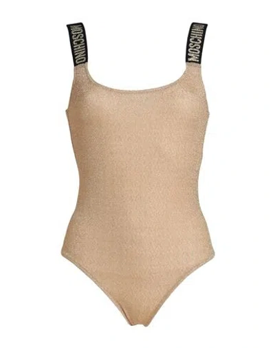 Moschino Woman One-piece Swimsuit Gold Size 12 Polyamide, Metallic Fiber