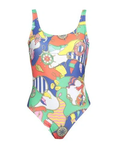 Moschino Woman One-piece Swimsuit Light Green Size 10 Polyester, Elastane In Multi