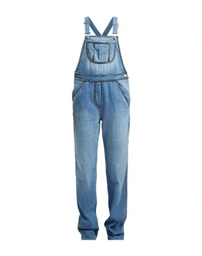 Moschino Woman Overalls Blue Size 6 Cotton, Elastane