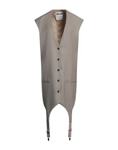 Moschino Woman Mini Dress Taupe Size 4 Virgin Wool In White