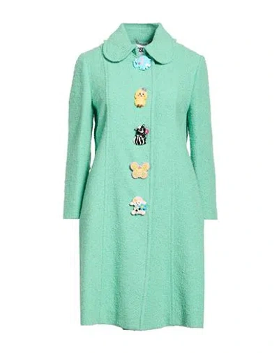 Moschino Woman Overcoat & Trench Coat Light Green Size 6 Cotton, Polyamide