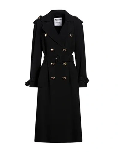 Moschino Woman Overcoat & Trench Coat Black Size 8 Acetate, Viscose