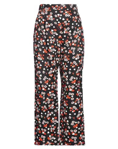 Moschino Woman Pants Black Size 12 Cotton, Viscose In Multi