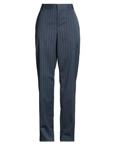 Moschino Woman Pants Blue Size 10 Virgin Wool In Multi