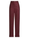 Moschino Woman Pants Burgundy Size 8 Silk