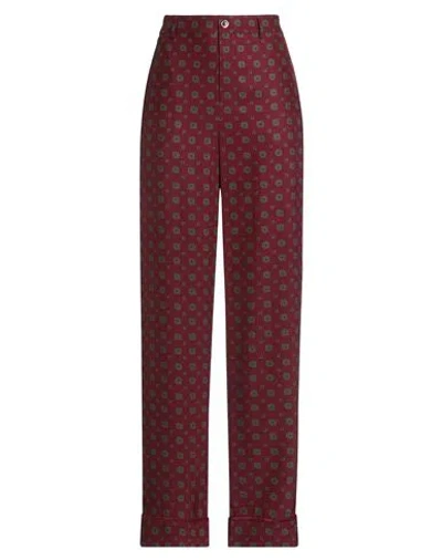 Moschino Woman Pants Burgundy Size 8 Silk