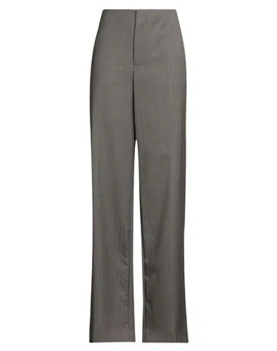 Moschino Woman Pants Dark Brown Size 8 Virgin Wool In Gray