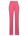 Moschino High-waisted Straight Leg Trousers With Belt Loops In Pink