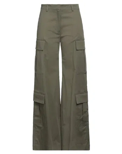 Moschino Woman Pants Military Green Size 8 Cotton, Elastane