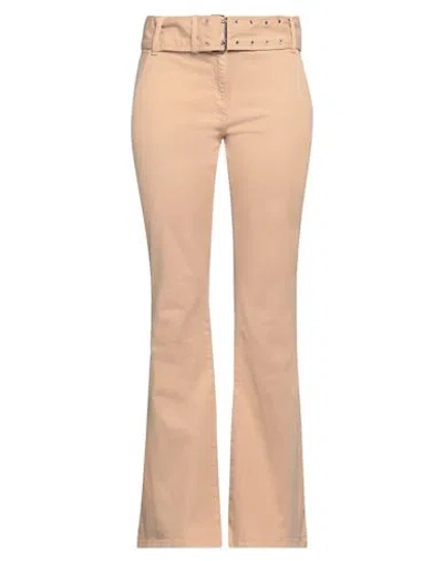 Moschino Woman Pants Sand Size 10 Cotton, Elastane In Beige