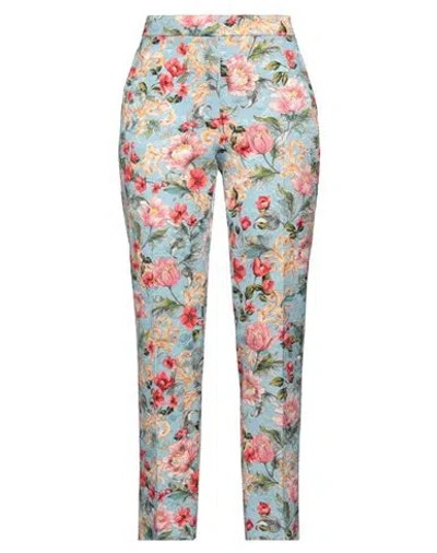 Moschino Woman Pants Sky Blue Size 12 Viscose, Cotton