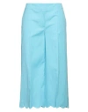 Moschino Woman Pants Turquoise Size 8 Cotton, Linen In Blue