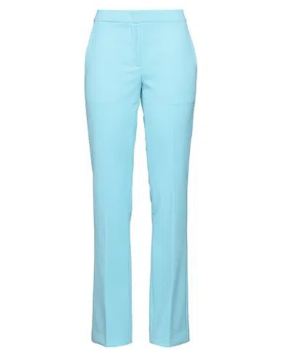 Moschino Woman Pants Turquoise Size 8 Polyester, Polyurethane In Blue