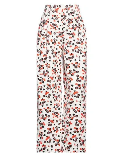 Moschino Woman Pants White Size 4 Cotton, Viscose In Multi
