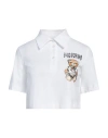 Moschino White Printed Polo In White