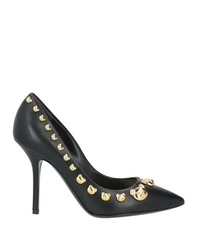 MOSCHINO MOSCHINO WOMAN PUMPS BLACK SIZE 8 LEATHER
