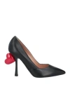 Moschino Woman Pumps Black Size 8 Leather In Black