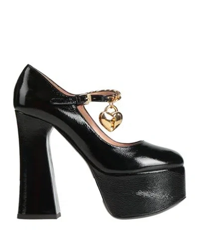 Moschino Woman Pumps Black Size 8 Leather